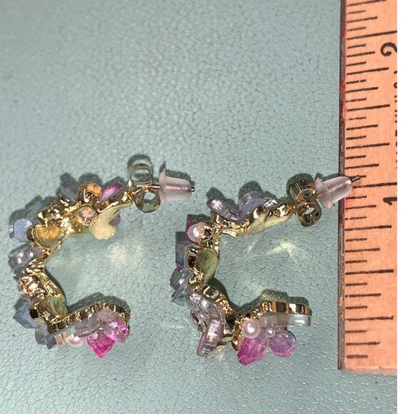 Butterfly and Flower Earrings Rainbow Color - Picture 5 of 6